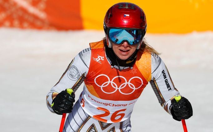 Ester Ledecká v super-G na ZOH 2018