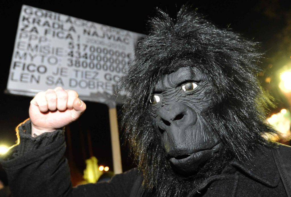 maska slovensko gorila demosntrace