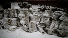 Toilets are piled up at the abandoned Alps Ski Resort