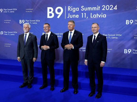 Zleva prezidenti Česka, Lotyšska, Rumunska a Polska na summitu Bukurešťského formátu (B9) v Rize