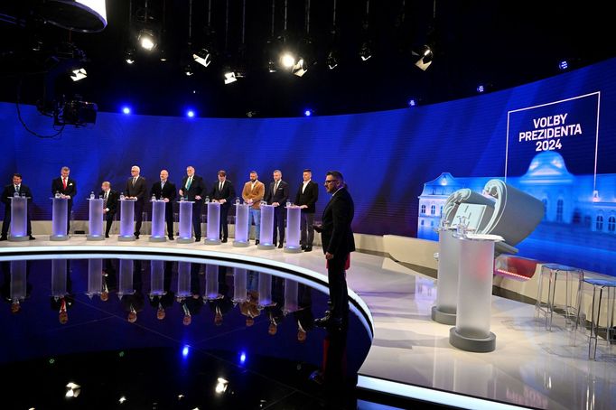 Prezidentská předvolební debata na Slovensku, 20. března 2024.