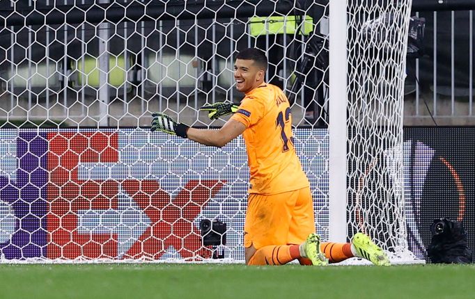 Soccer Football - Europa League Final - Villarreal v Manchester United - Polsat Plus Arena Gdansk, Gdansk, Poland - May 26, 2021 Villarreal's Geronimo Rulli celebrates af