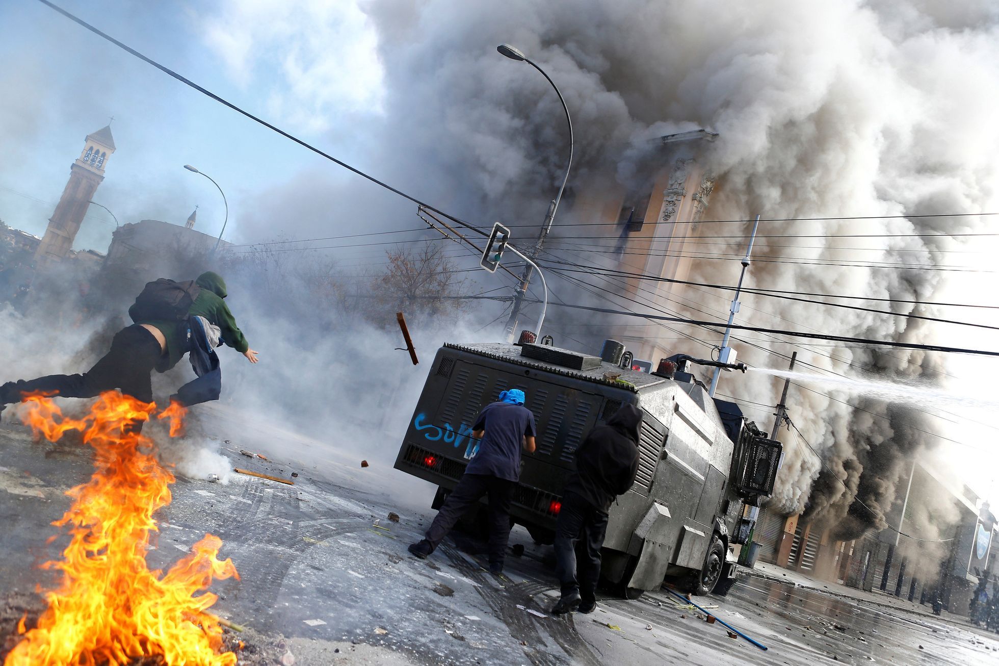Protesty v chilském městě Valparaíso, květen 2016