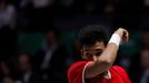 Tennis - Davis Cup Finals - Final - Caja Magica, Madrid, Spain - November 24, 2019   Canada's Felix Auger-Aliassime during his match against Spain's Roberto Bautista Agut