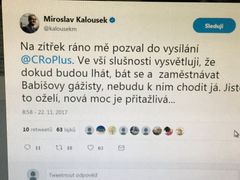 Miroslav Kalousek odmítl kvůli Radko Kubičkovi také rozhovor pro ČRo Plus.