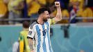 Lionel Messi slaví gól v osmifinále MS 2022 Argentina - Austrálie