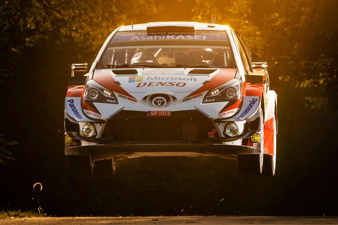 Ott Tänäk v Toyotě na trati Německé rallye 2019