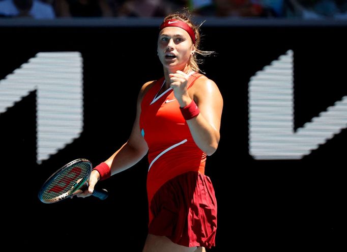 Australian Open 2022: Aryna Sabalenková v utkání třetího kola.