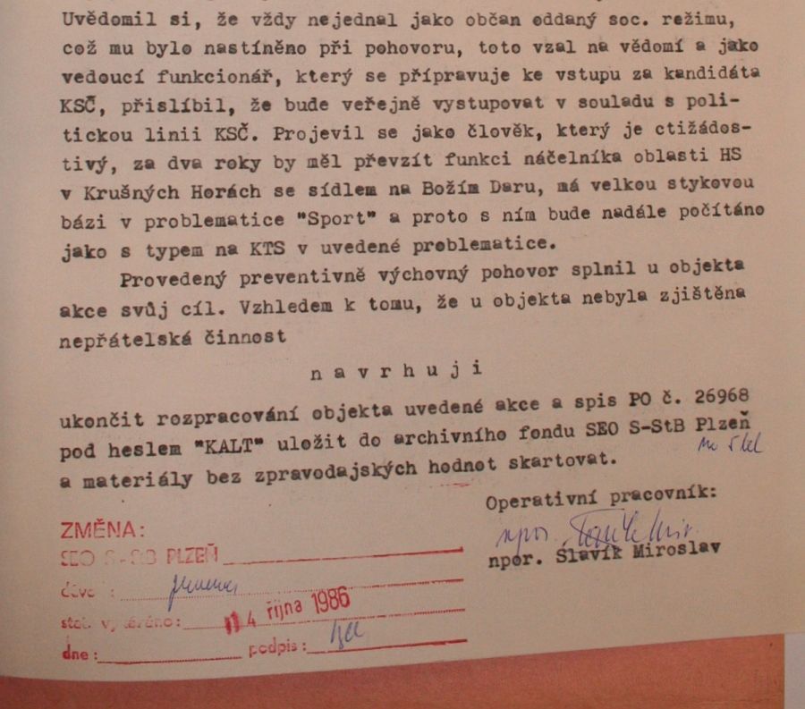 Rudolf Chlad (TOP 09) v archivu StB