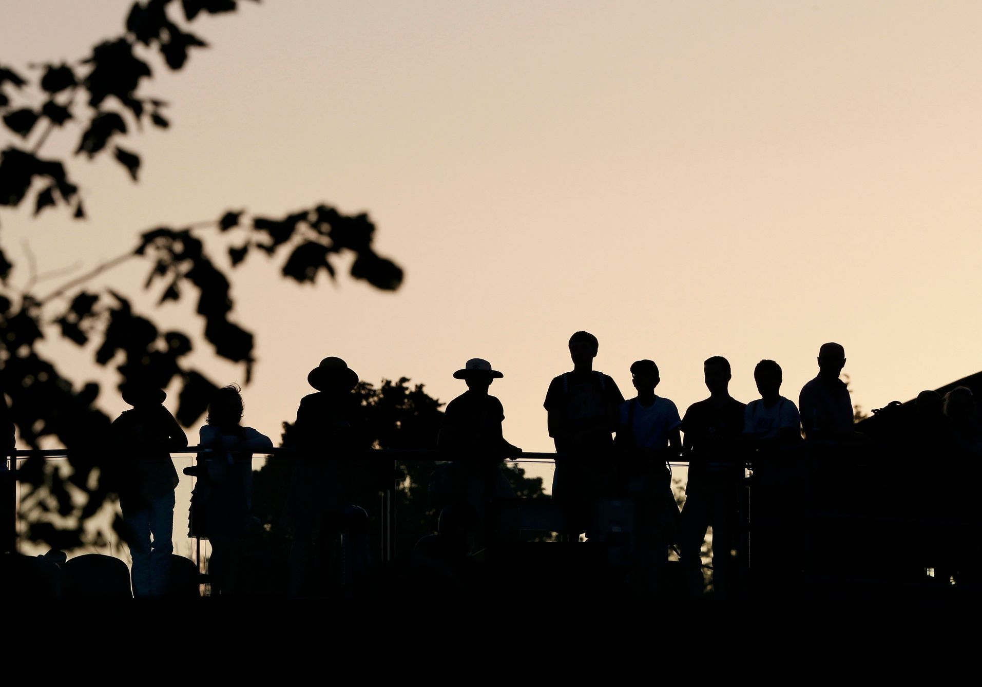 Spectators watch at the Wimbledon Tennis Championships in London