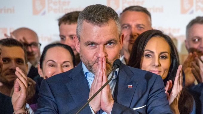 Peter Pellegrini, vítěz slovenských prezidentských voleb po vyhlášení volebních výsledků.