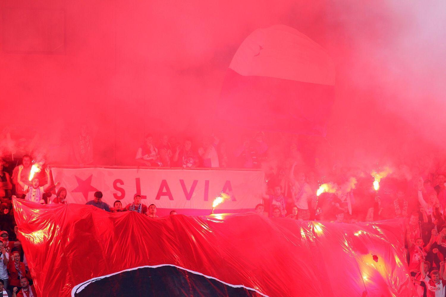 SL, Slavia-Sparta: fanoušci Slavie