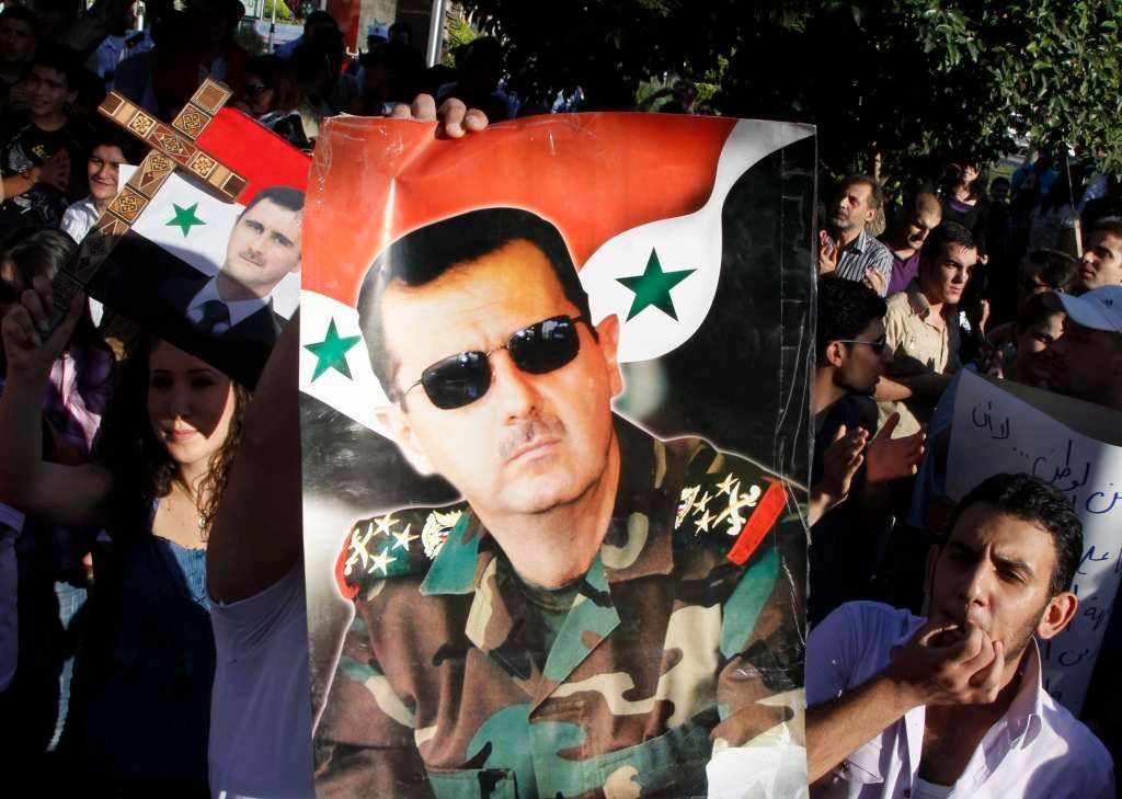 Sýrie - provládní demonstranté