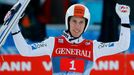 Austria's  Diethart celebrates after winning the second jumping of the four-hills tournament in Garmisch-Partenkirchen