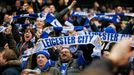 Fanoušci Leicesteru po vítězném zápase na hřišti Manchesteru City