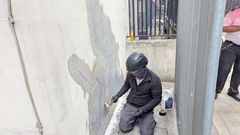 Banksy, Londýn, Velká Británie, Nejvyšší soud, Palestine Action, mural, street art, graffiti