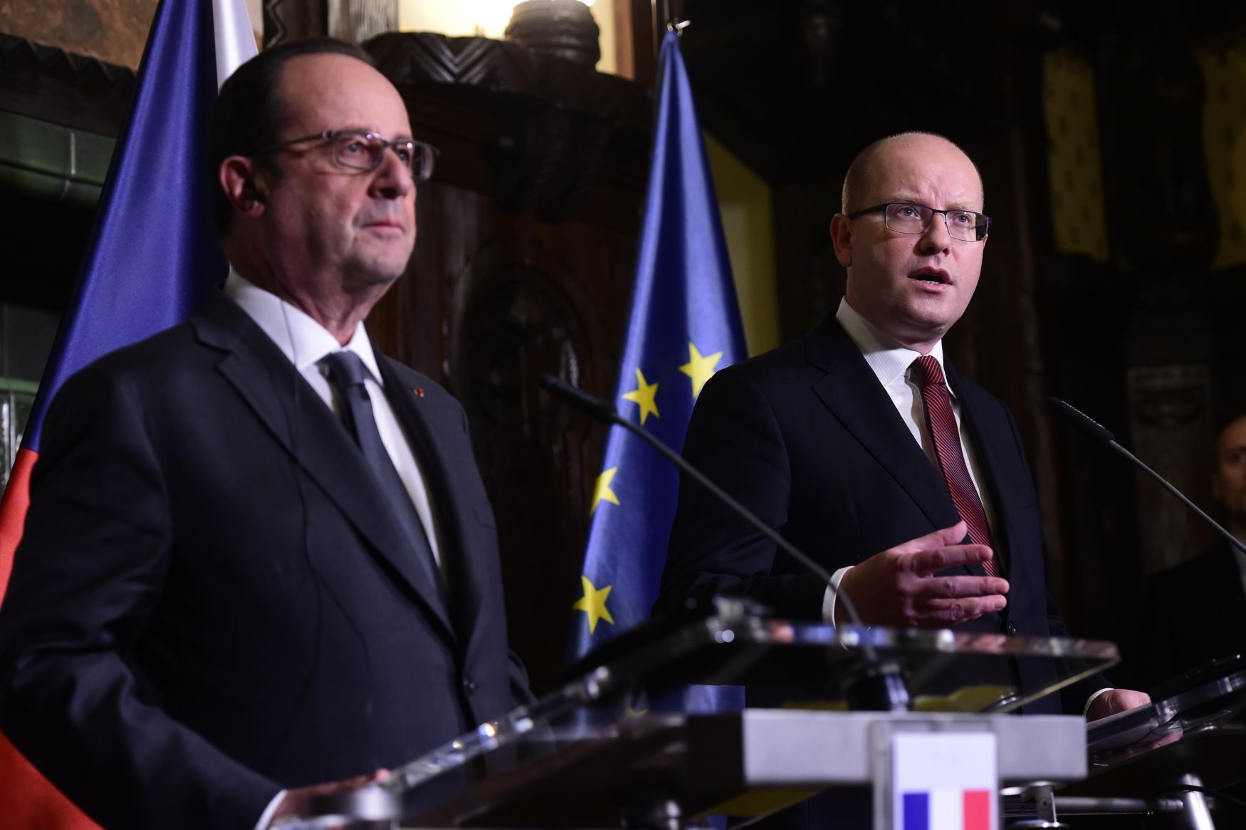 Francios Hollande a Bohuslav Sobotka