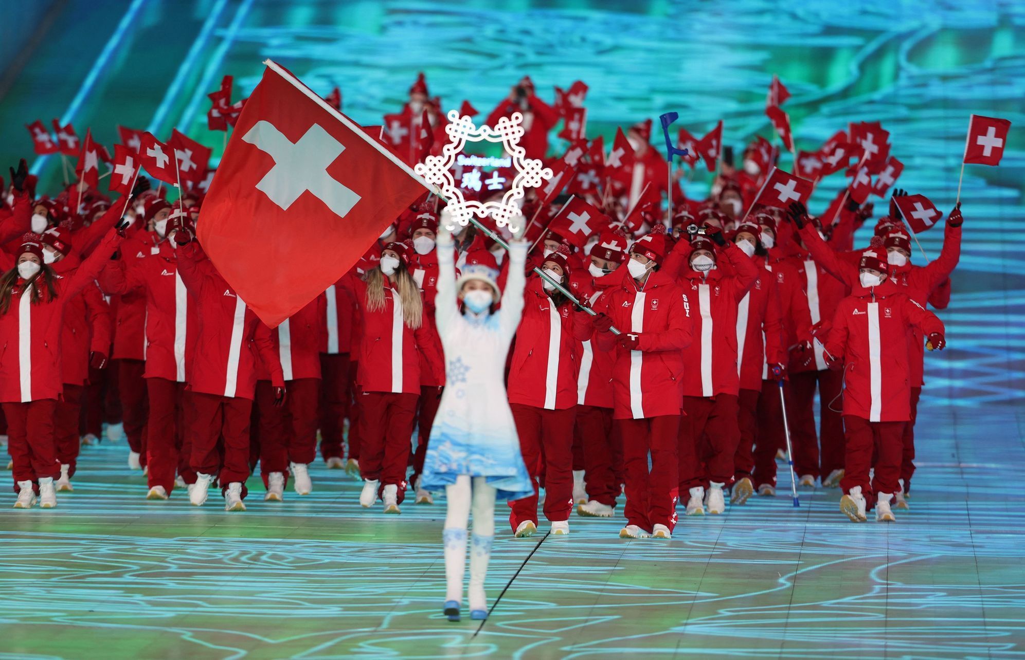 Slavnostní zahájení ZOH 2022 v Pekingu - slavnostní nástup: Švýcarsko
