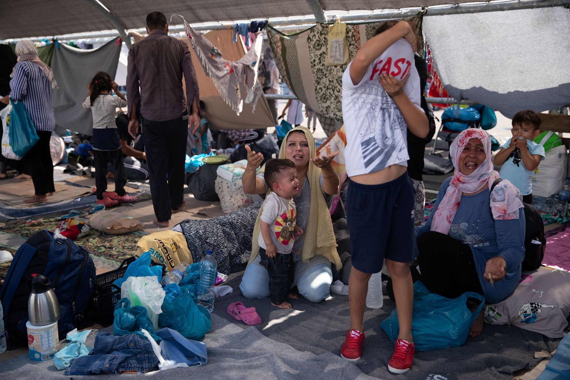 Migranti na ostrově Lesbos