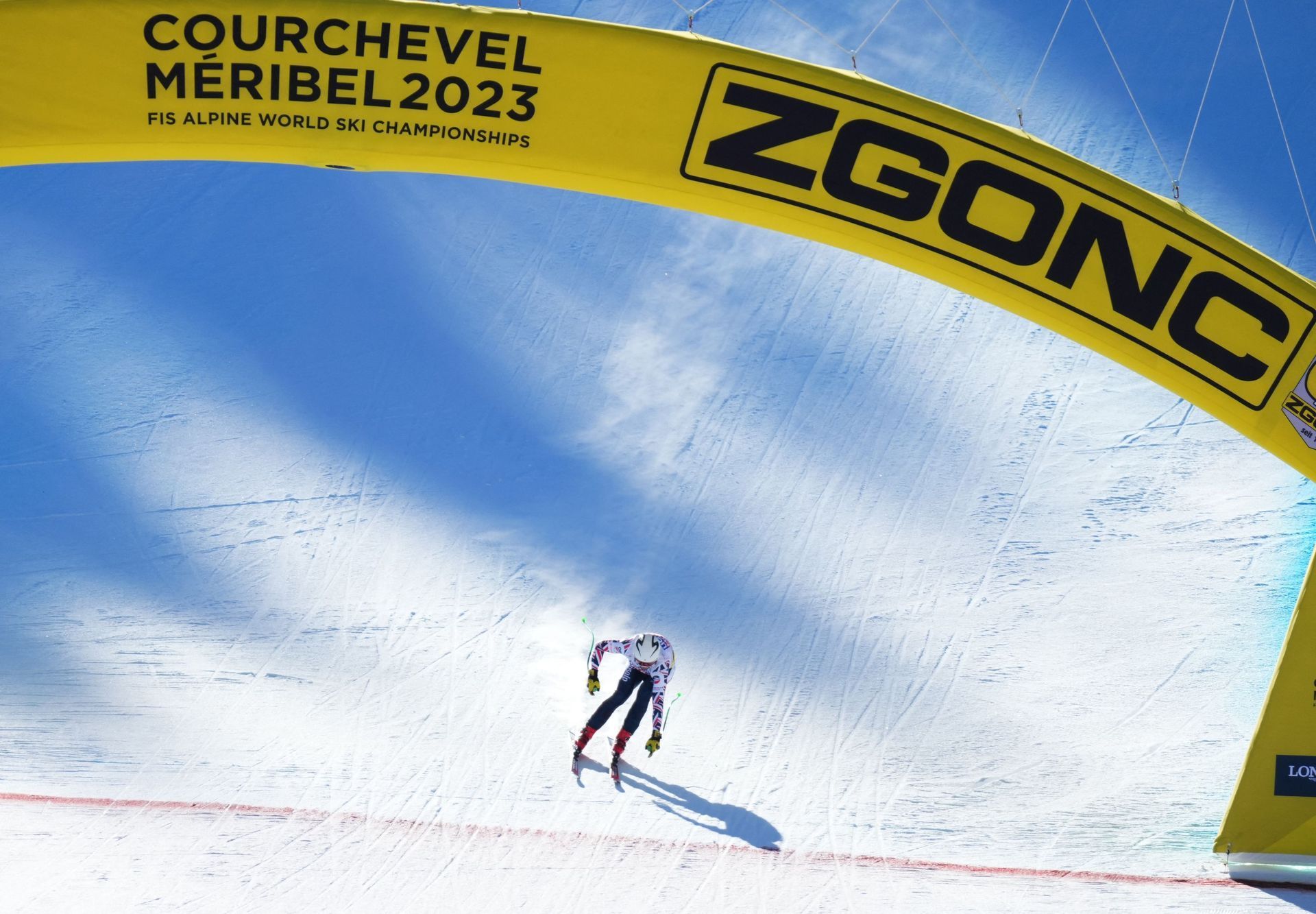 Roy-Alexander Steudle v cíli sjezdu mužů na MS v alpském lyžování 2023