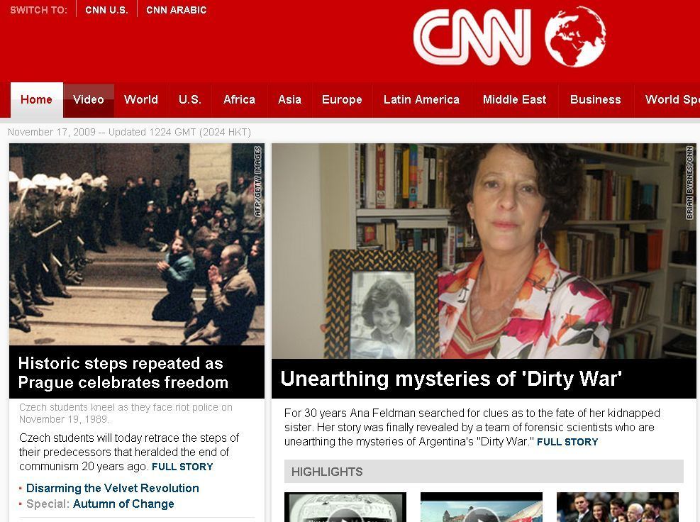 17. listopad - titulní strana CNN