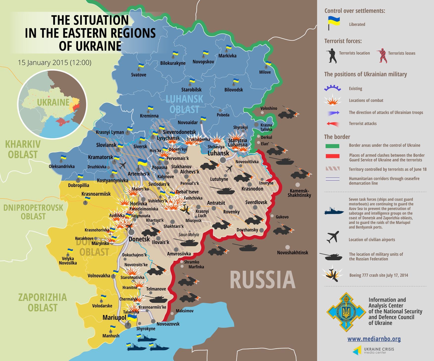 Situace na Ukrajině k 15. lednu 2015