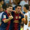 Radost Messiho a Xaviho ve finále španělského superpoháru Real - Barcelona