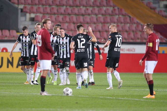 Sparta Praha - Dynamo České Budějovice, radost hostů