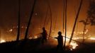 Firefighters attempt to extinguish a forest fire burning in Ribeira do Farrio, near Ourem September 3, 2012. According to the civil defence, over 1,700 firefighters have been mobilized to tackle more than 10 forest fires currently active in Portugal. A man died and three people were injured so far. REUTERS/Rafael Marchante (PORTUGAL - Tags: DISASTER ENVIRONMENT) Published: Zář. 4, 2012, 12:31 dop.