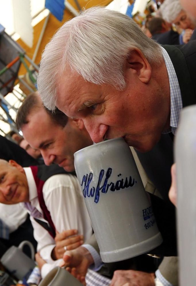 Bavorský premiér a lídr CSU Horst Seehofer na festivalu Gillamoos v Abensbergu.