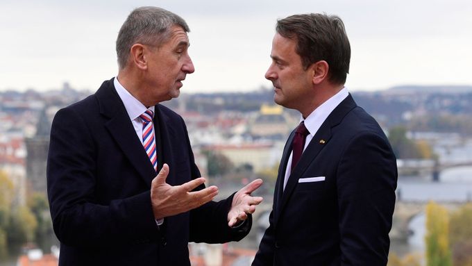Premiér Andrej Babiš a lucemburský premiér Xavier Bettel při loňské návštěvě v Praze.