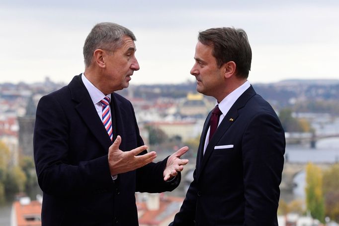 Premiér Andrej Babiš a lucemburský premiér Xavier Bettel při loňské návštěvě v Praze.