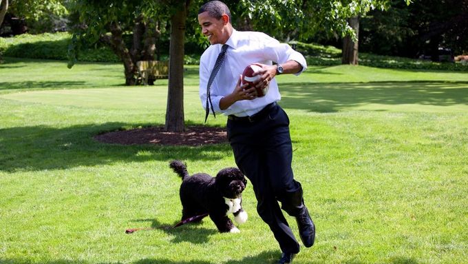 Barack Obama se svým psem Bo