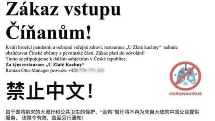 Restaurace se bojí koronaviru a zakazují vstup Číňanům. Není to legální, říká právník