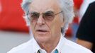 Formula One commercial supremo Bernie Ecclestone's hair blows in the wind as he walks at the paddock after the third practice session of the Bahrain F1 Grand Prix at the