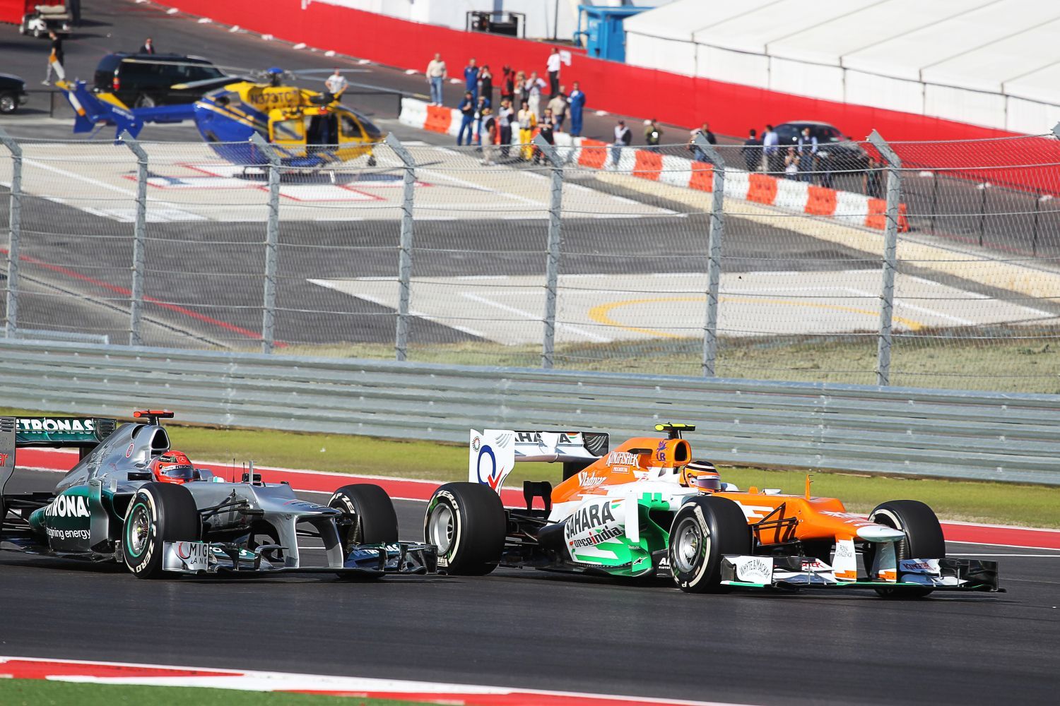 Nico Hülkenberg, Force India a Michael Schumacher, Mercedes