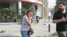 Zraněná žena po výbuchu v Bejrútu.