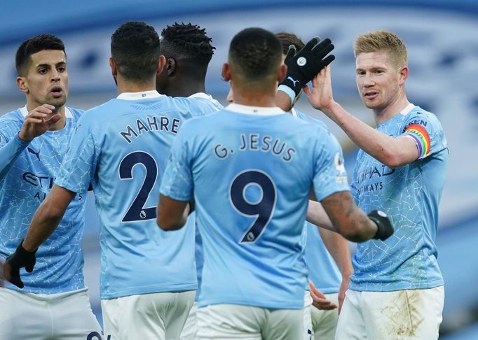 11. kolo anglické Premier League 2020/21, Manchester City - Fulham: Radost fotbalistů City.