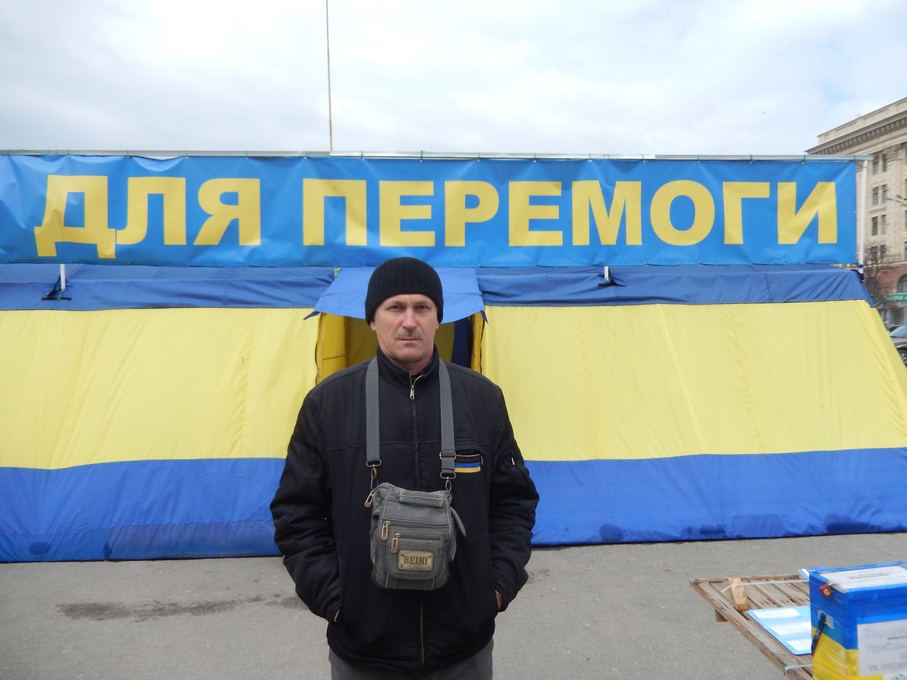 Aktivista Euromajdanu Voloďa v Charkově.