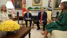 U.S. President Donald Trump and first lady Melania Trump meet with Czech Republic's Prime Minister Andrej Babis and Mrs. Monika Babisova in the Oval Office at the White H