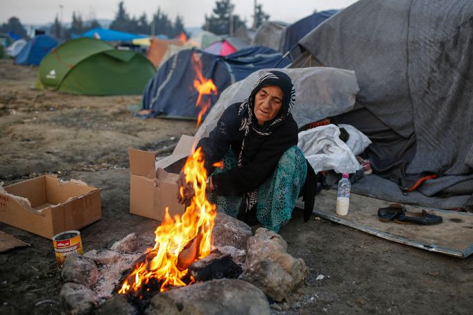 Snímek z Idomeni na řecko-makedonské hranici.