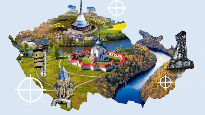 Slepá mapa krás Česka. Trefíte na ní, kde je Sněžka, Macocha nebo pramen Labe?; Zdroj foto: Shutterstock.com, Aktuálně.cz