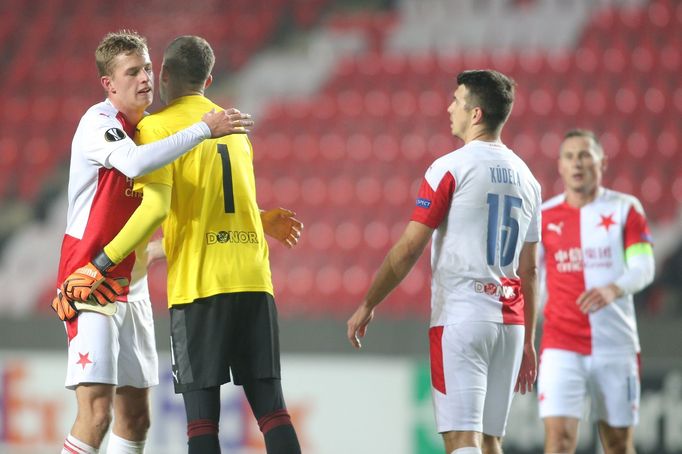 Slávisté slaví v zápase Evropské ligy Slavia - Beer Ševa