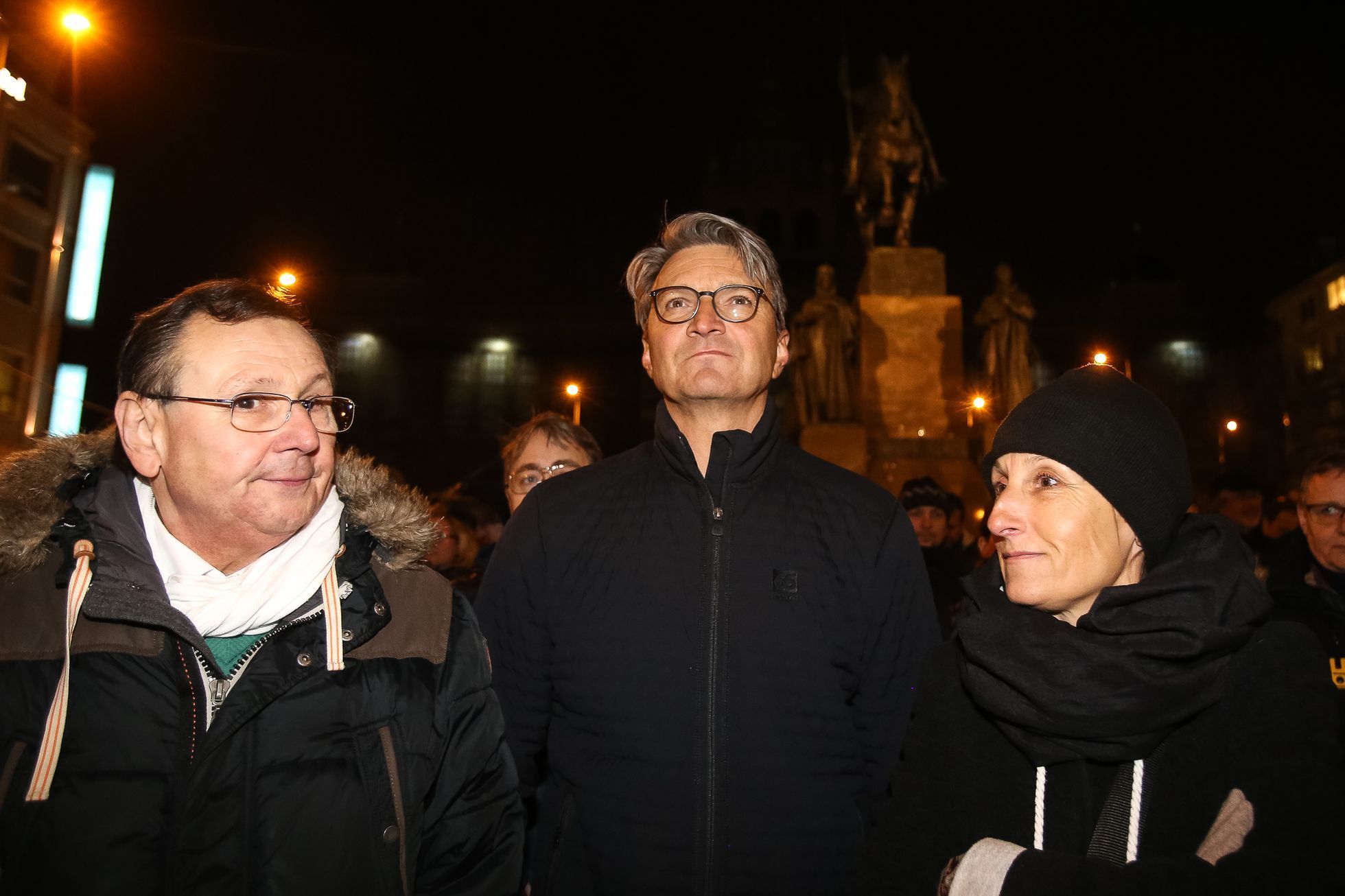 Oslava inaugurace Zemana a demonstrace za svobodná média na Václavském náměstí, Praha, 15.3.2018