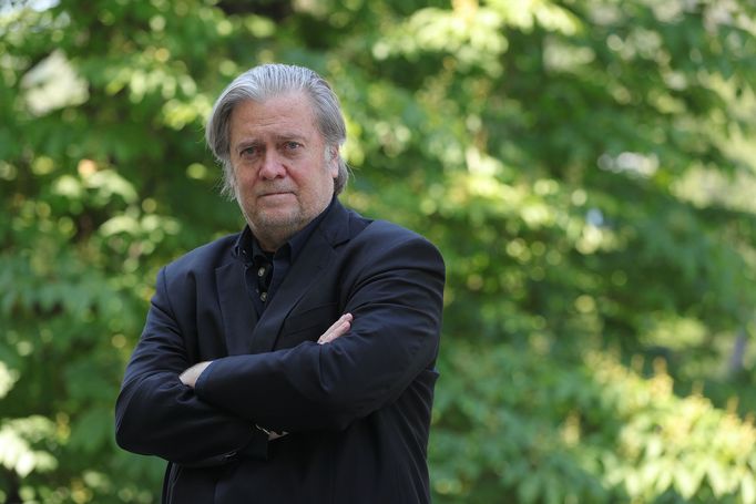 Stephen Bannon při návštěvě Prahy. 22. 5. 2018.