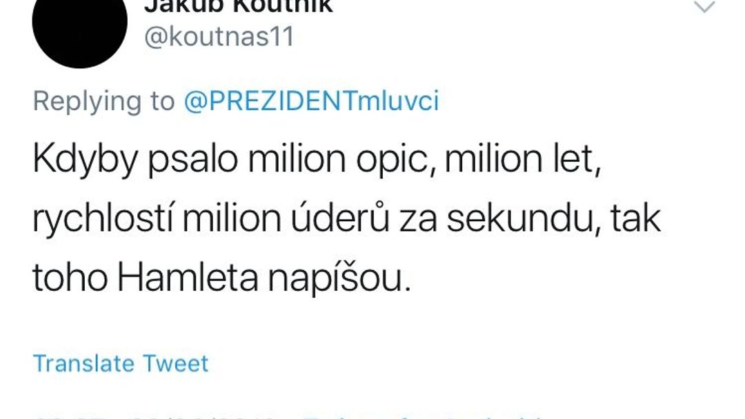 Twitter - Jiří Ovčáček komentáře