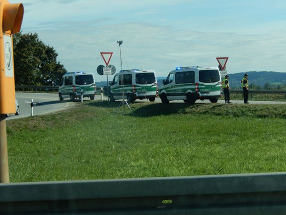 Německá policie na dálnici.