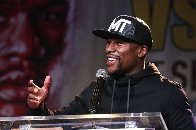 Tisková konference Floyd Mayweather vs. André Berto