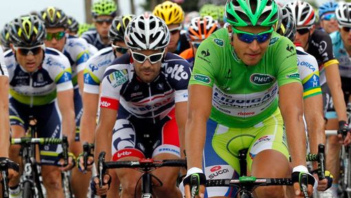 Slovenský cyklista Peter Sagan ze stáje Liquigas-Cannondale si dojel pro vítězství v Boulogne-sur-Mer během 99. Tour de France.