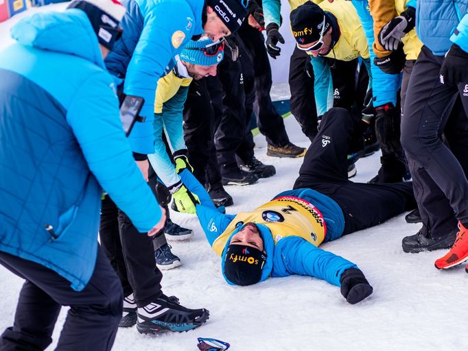 Martin Fourcade ve stíhacím závodě mužů v rámci SP v Kontiolahti